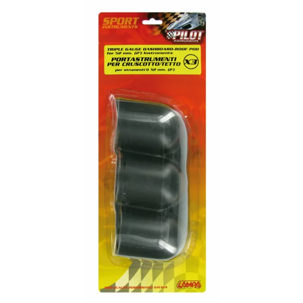 Suport 3 instrumente bord X3 (52mm) - Negru