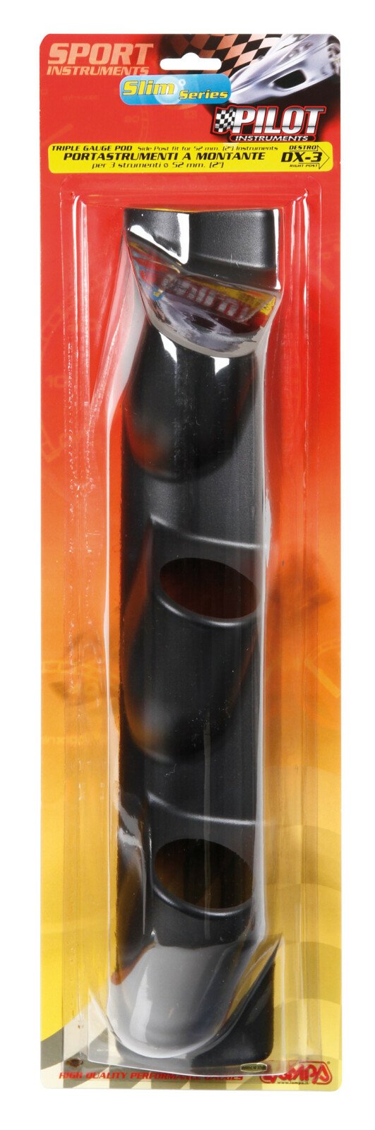 3 holes side post gauge pod SX3 (52 mm) - Black - Right thumb
