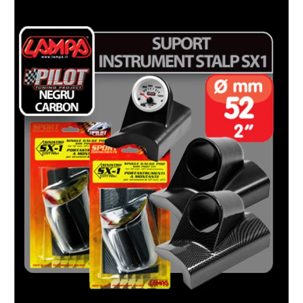 Suport instrument stalp SX1 (52mm) - Negru - Stanga