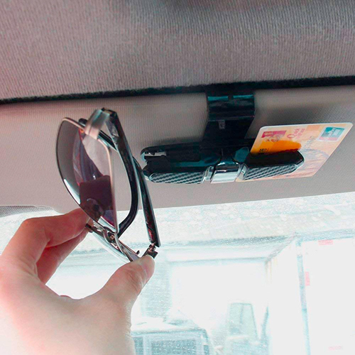 4Cars double glasses holder with clips on the sunvisor thumb