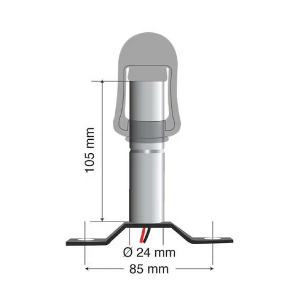 Villogó tartó DIN csatlakozóval 12/24V - Fix-3