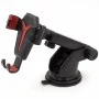 Mobile phone holder with suction cup, adjustable arm length 85-130mm, width 68-85mm, Black/Red