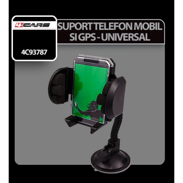 Suport telefon mobil si GPS universal negru 4Cars