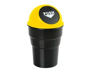 Push-Bin, mini car trash bin Lampa - Yellow/Black