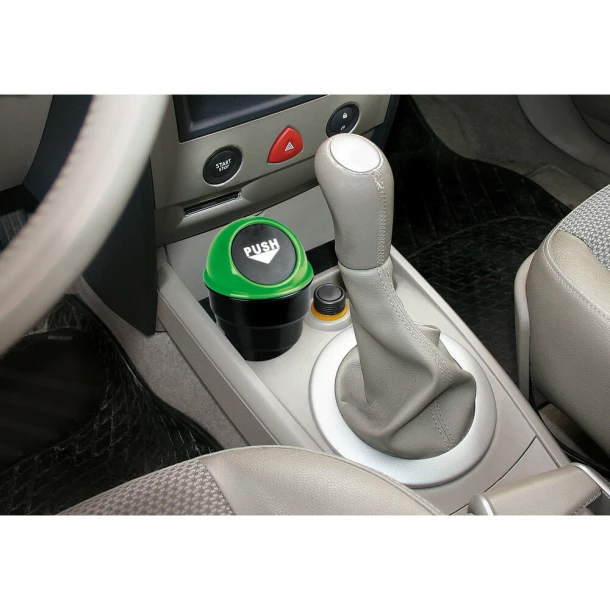Push-Bin, mini car trash bin Lampa - Green/Black