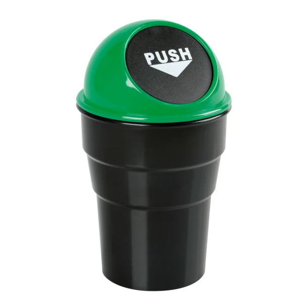 Push-Bin, mini car trash bin Lampa - Green/Black