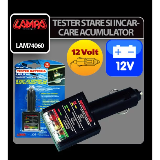 Tester stare si incarcare acumulator Lampa 12V