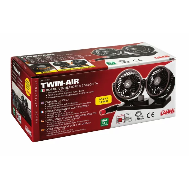 Twin-Air, twin fan, 2 speed, Ø 4” - 24V