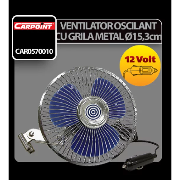 Carpoint oscillating metal car fan 12V