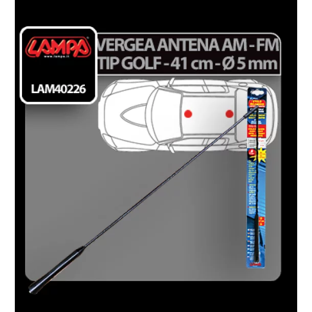 Vergea antena tip Golf (AM/FM) Lampa - 41cm - Ø 5mm