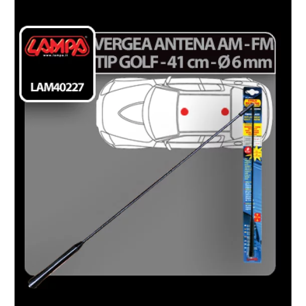 Vergea antena tip Golf (AM/FM) Lampa - 41cm - Ø 6mm