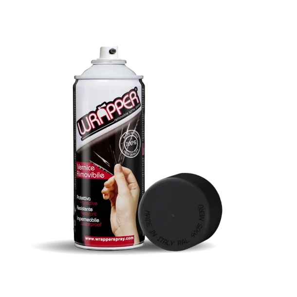 Wrapper, removable spray film, 400 ml - Matt black - Ral 9005